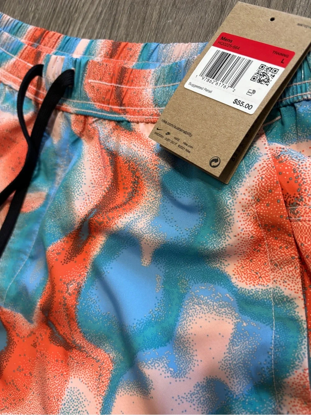 Nike Shorts Multifuncional Printed Men’s Size L Blue Orange lightweight - Picture 5 of 11